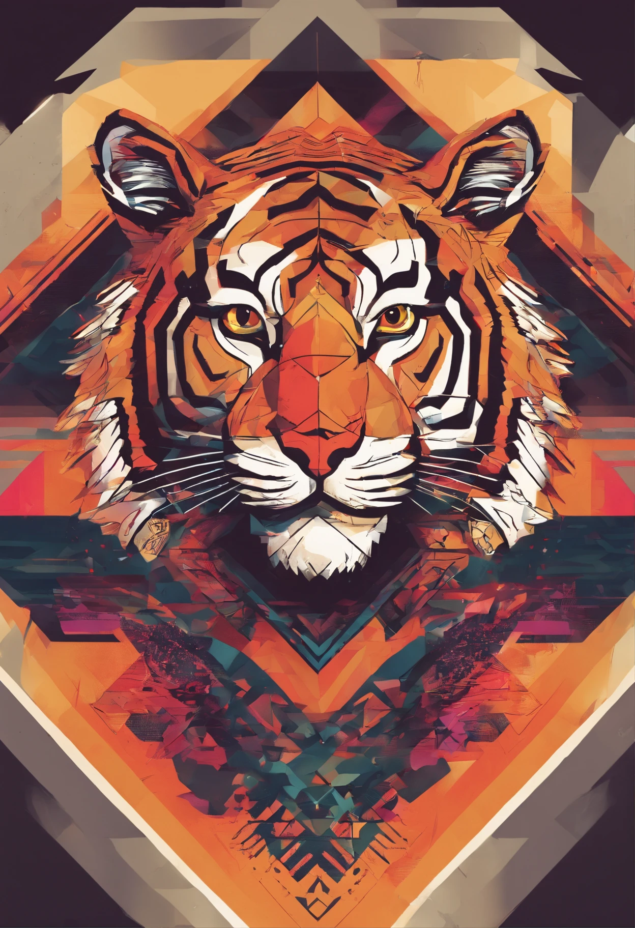 (nvinkpunk:1.2) (snthwve style:0.8) tiger, anthro, lightwave, sunset, intricate, highly detailed