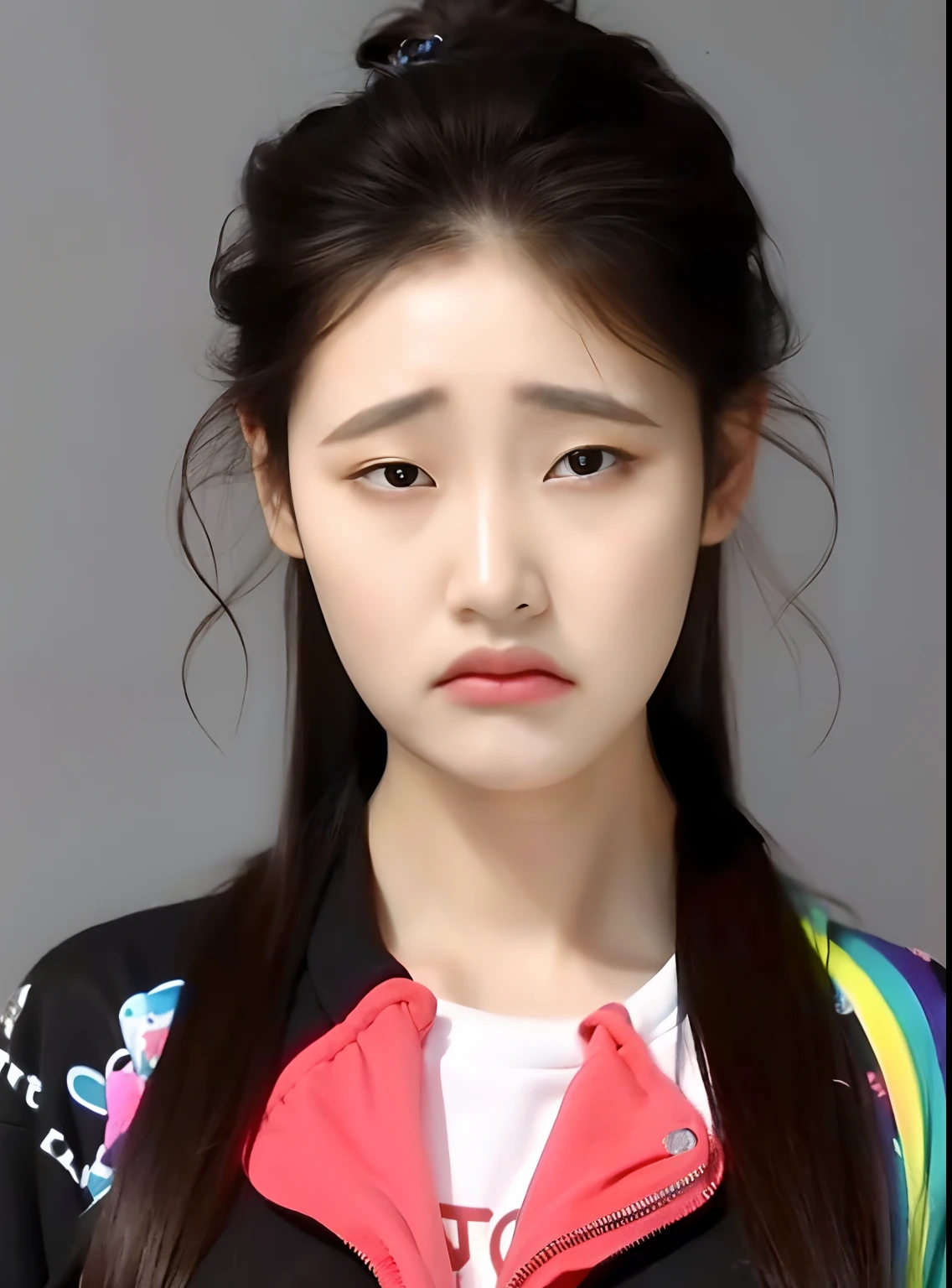 ChineseGirl,Wear a PVC sweatshirt