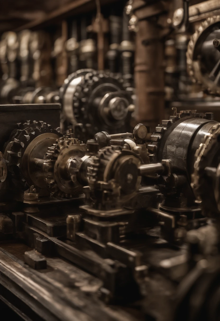 I need an ultra-realistic high-definition image of an analytical engine Idealized in 1833 by Charles Babbage, um professor da Universidade de Cambridge, considerado o "pai" of modern computing, The analytical engine was very similar, em conceito, aos computadores atuais. It used a decimal system and was capable of performing virtually any operation.
