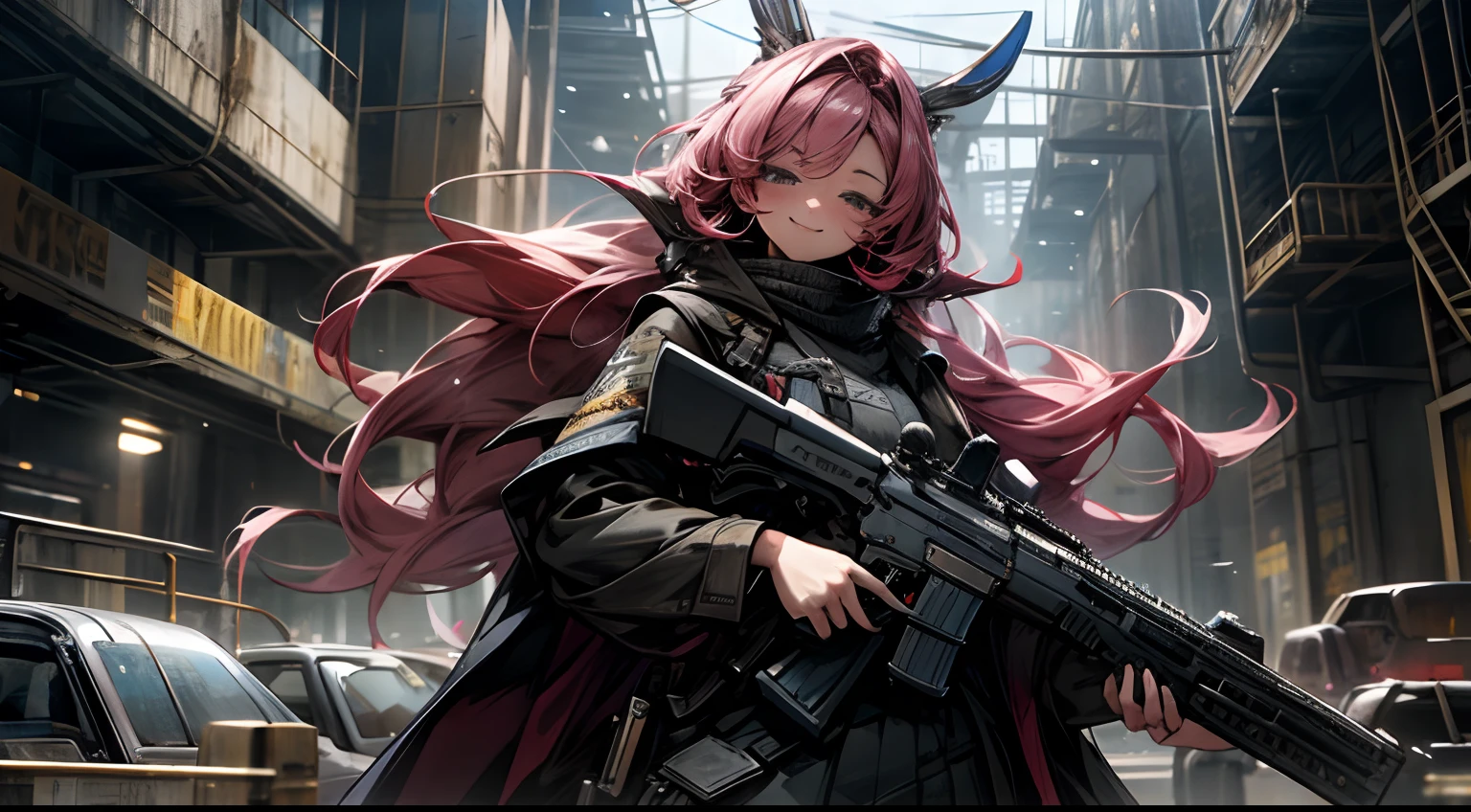 dystopian、Beautuful Women、Super super huge big、smil、guns