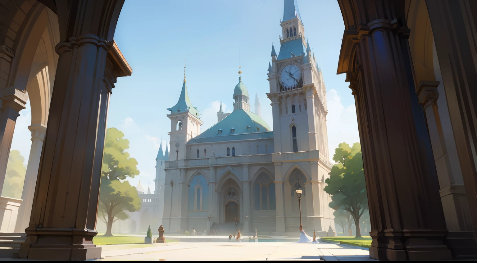 A bell tower,In the Royal Palace,Western fantasy,Fairytales,Works of masters,A high resolution