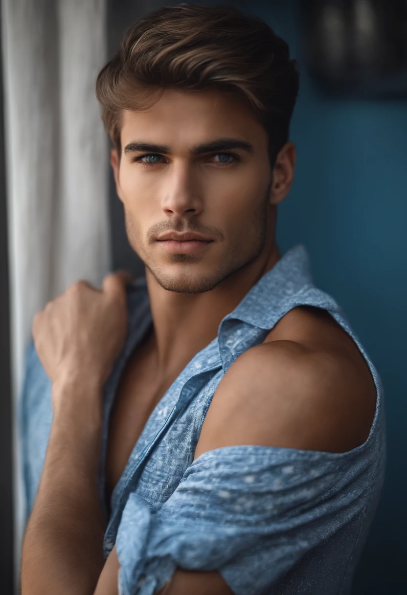 Create an image of a young man inspired by the characteristics of the rose 'The Prince, mixed race male model 27 year old, (angel face, prince eyes, lightly sweet smile), standing in a poised and regal posture, hand resting by his side, evokes a sense of deep contemplation and elegance. with sheer Jockstrap with thick ???? line, ((bulge focus)) His clothing reflects the complex, multi-petaled structure of the rose, with detailed textures and luxurious fabrics. The composition places the model slightly off-center, allowing for a view of a lush greenhouse garden background with glossy green leaves and hints of blooming deep-red roses, creating a natural yet sophisticated setting. Soft diffused lighting highlights the model's features and clothing, casting gentle shadows that add depth and dimension to the image. The overall atmosphere is one of quiet intensity and refined elegance, with a subtle hint of romanticism. The photo is taken at eye level with a slight upward angle to emphasize the model's regal presence, using a medium-format camera, Canon EOS R7 and Sigma AF 85mm F1.4 EX DG HSM lens, used to achieve a shallow depth of field, ensuring the model stands out sharply against the softly blurred background. by photographers Thomas Synnamon known for his ability to capture elegance and refinement in fashion photography, golden hour dreamlike settings and intricate details complements the theme perfectly.