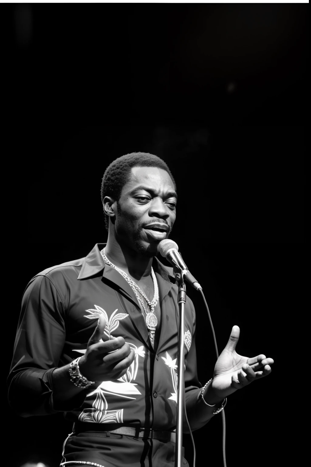 Fela singing and holding marijuana