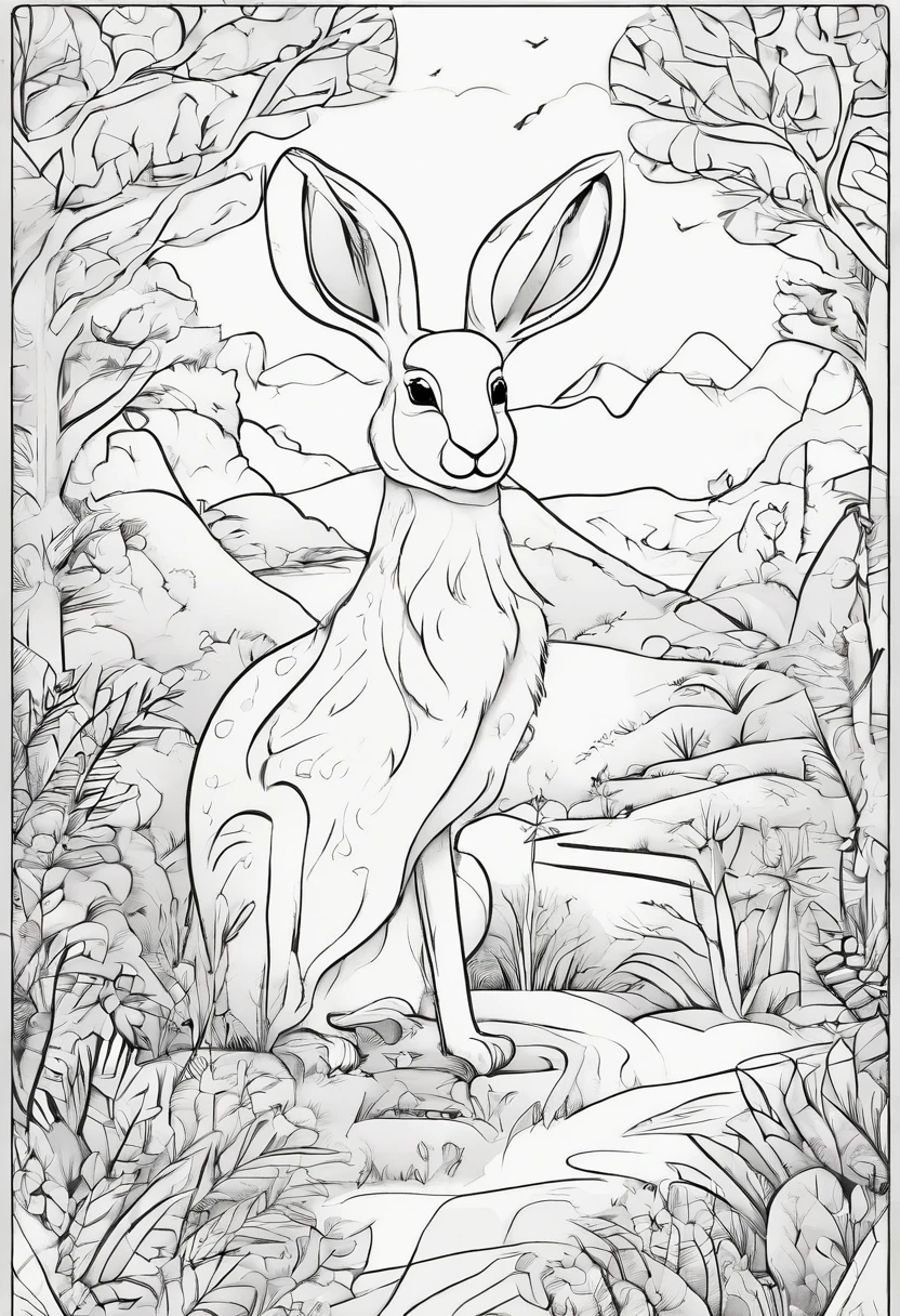 estilo livro infantil, um coelho na floresta, bonito, alegre, divertido