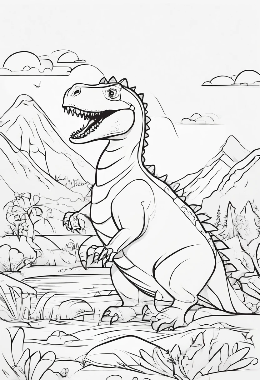 livro infantil, um dinossauro, alegre, divertido