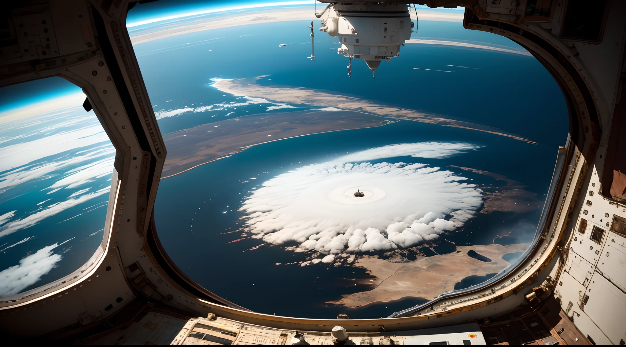 Environmental disaster seen from the window of the International Space Station