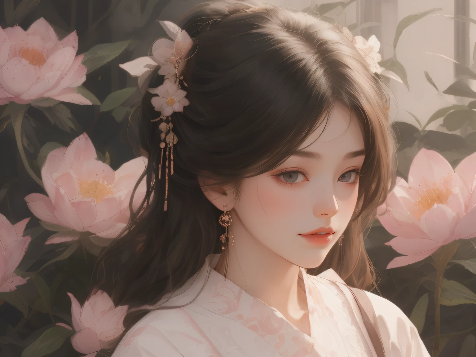 HD face details，Bright black eyes