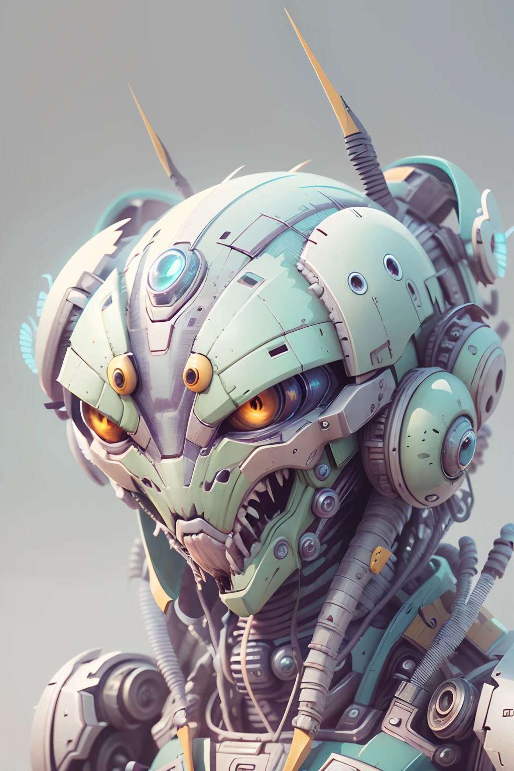 mech alien ,clipart, front view, white background, portrait, digitial painting,3D character design by Mark Clairen and Pixar and Hayao Miyazaki and Akira Toriyama,4K HD illustration,Very detailed facial features and cartoon-style visual, clipart clipart