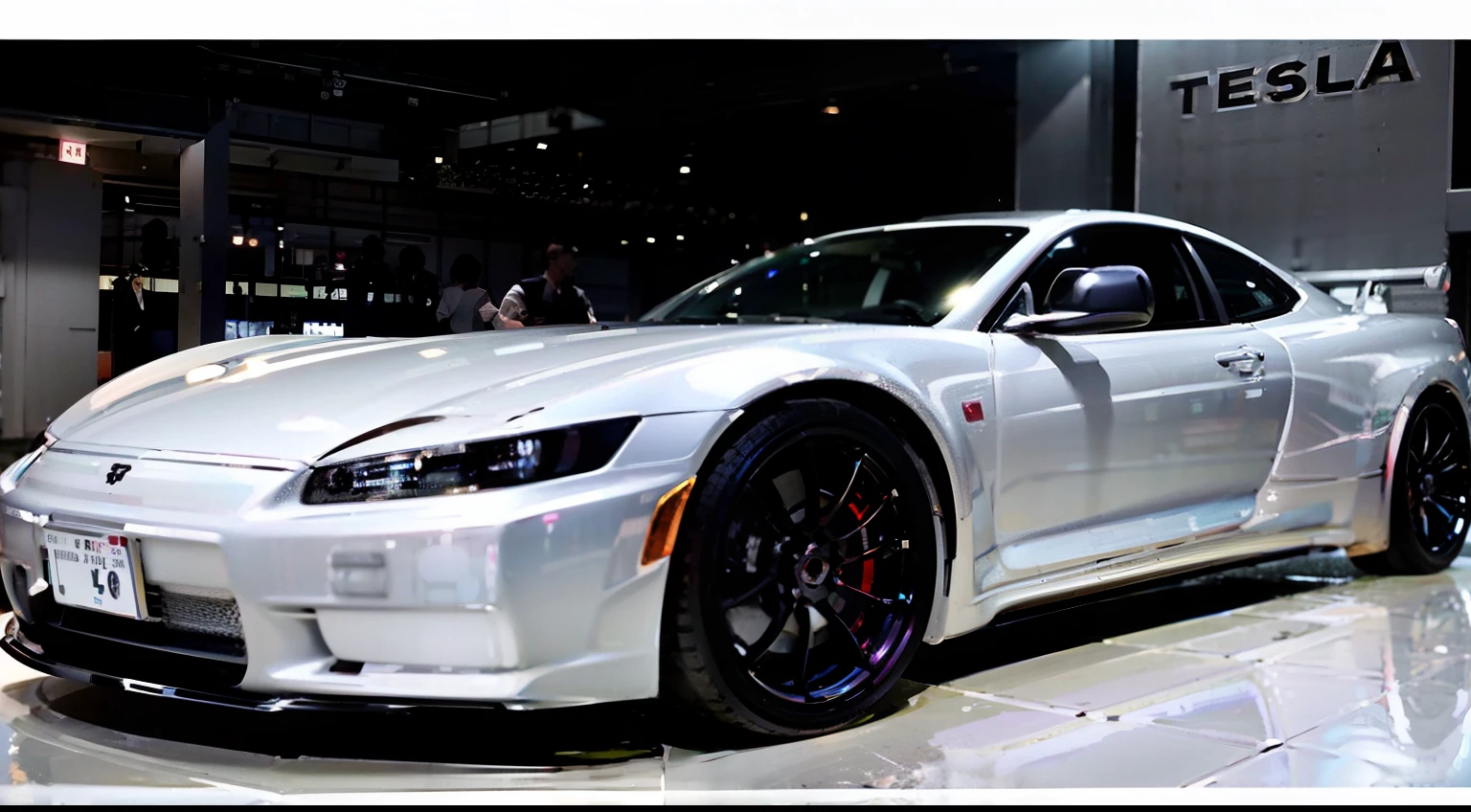 a white tesla sports car is on display at a show, tesla, car tesla 3, tesla car, roadster, with sleek lines and a powerful, glossy white, 2 0 1 9, 2019, 🦑 design, tesla dune buggy, 2 0 2 0, 2020, matte white paint, supercar, all white render, clean design, concept, realistic