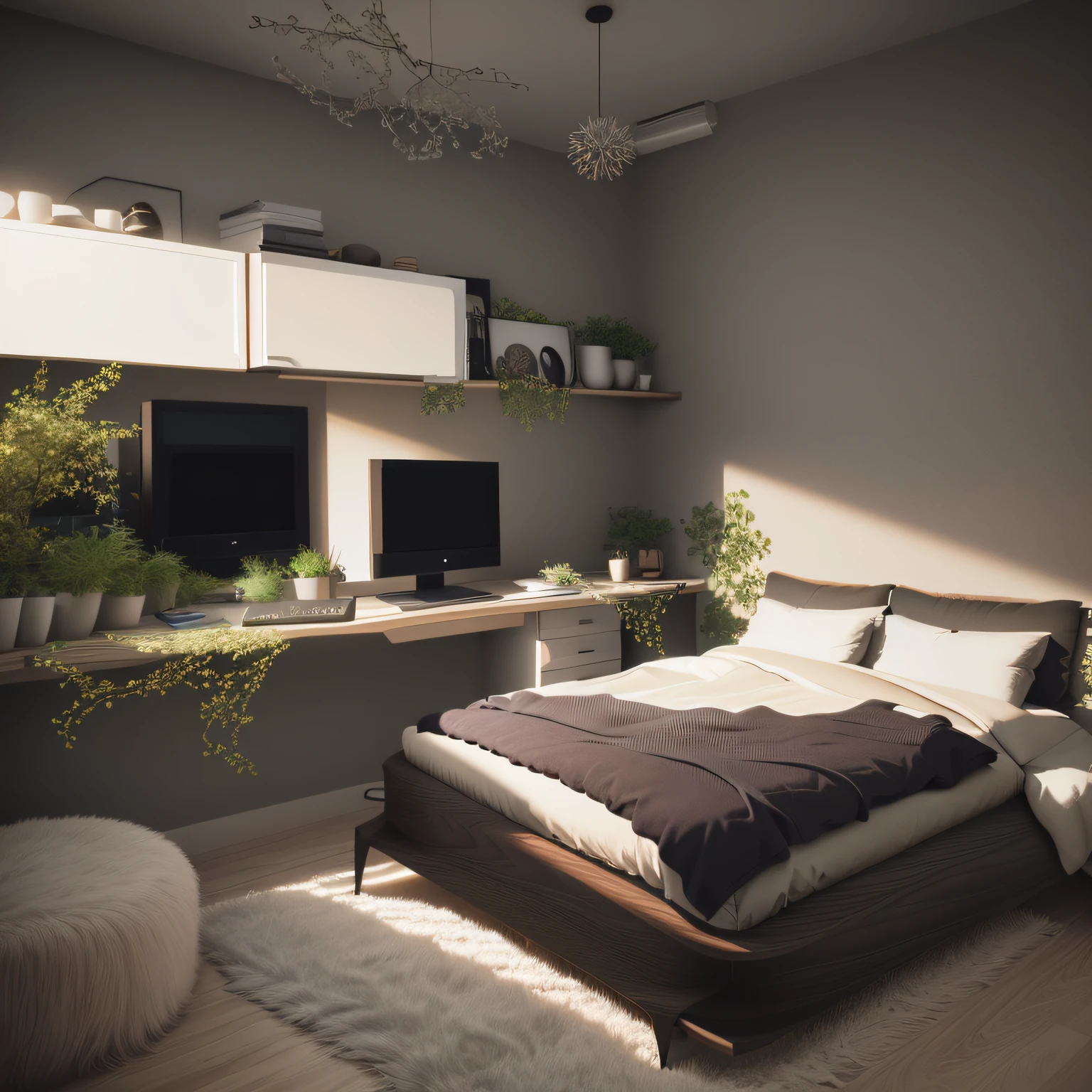 modern bedroom design, photorealistic, 4K