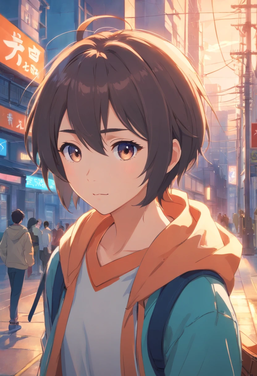 short detailed hair,male character,shoun,male people,Not serious,magical fantasy,Western fantasy,Castle Fantasy,castle、masutepiece, superfine illustration, Extremely detailed, 1boy, Flat background, Full body, Standing, very detailed face and eyes