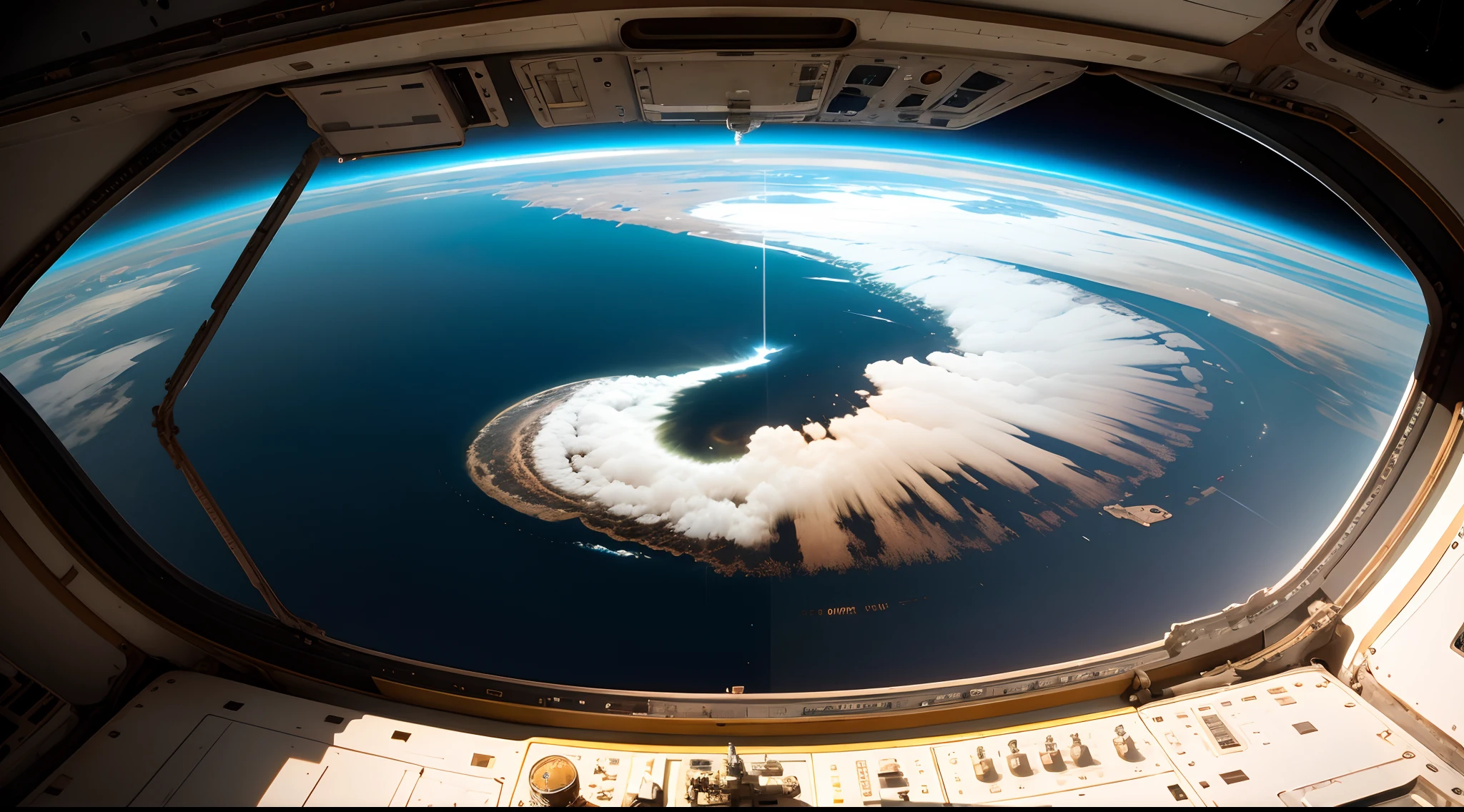 Environmental disaster seen from the window of the International Space Station