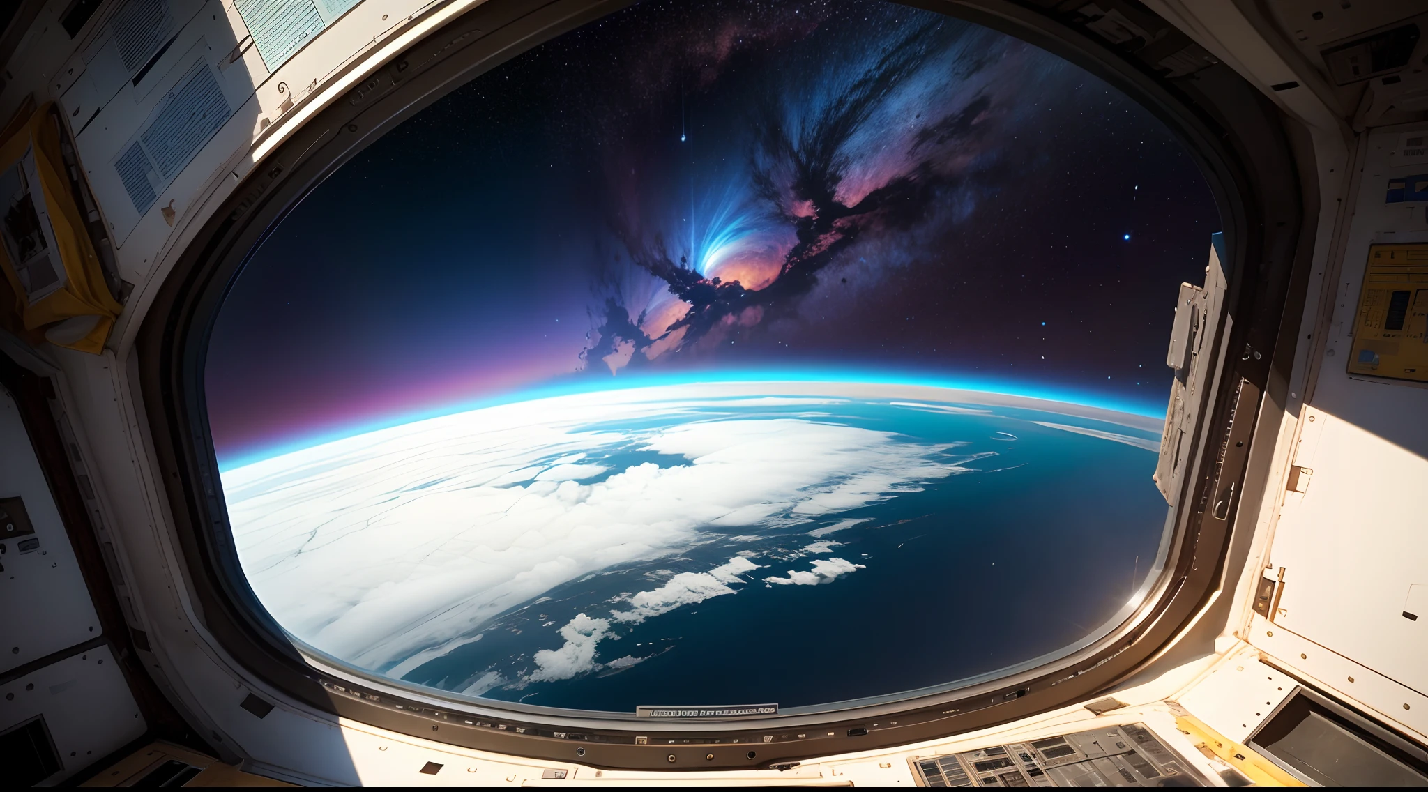 Space as seen from the window of the International Space Station