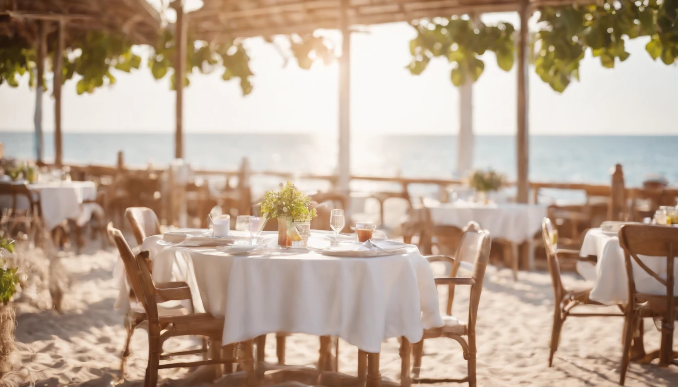 Summer morning,Seaside Restaurant,Refreshing breeze