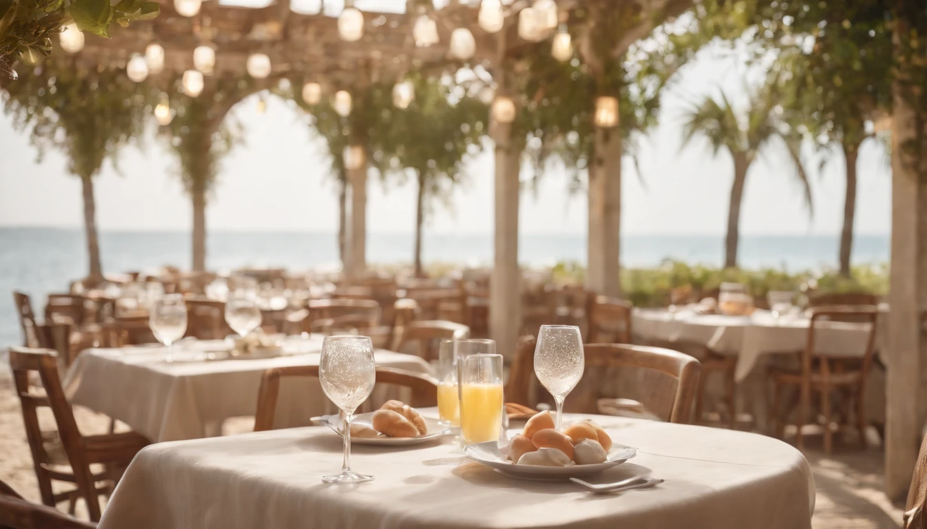 Summer morning,Seaside Restaurant,Refreshing breeze