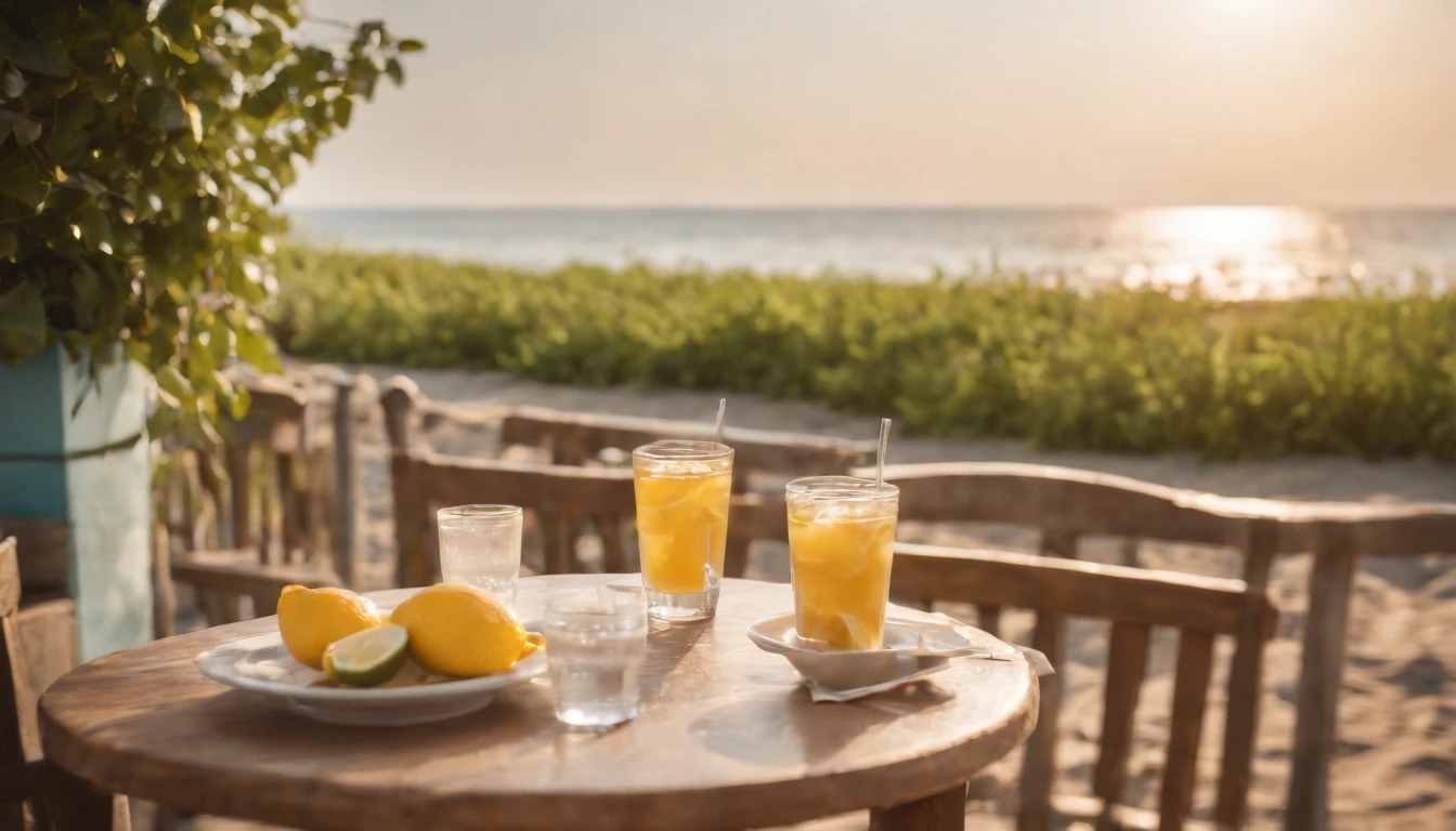 Summer morning,Seaside Restaurant,Refreshing breeze