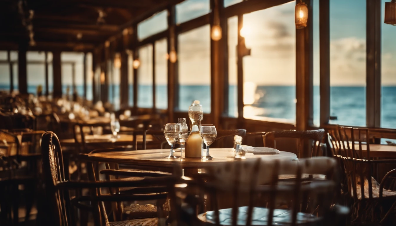 Summer morning,Seaside Restaurant,Refreshing breeze