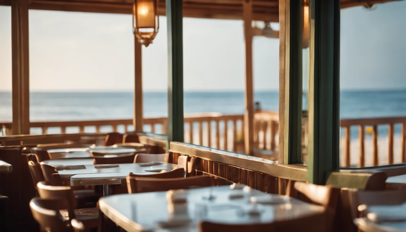 Summer morning,Seaside Restaurant,Refreshing breeze