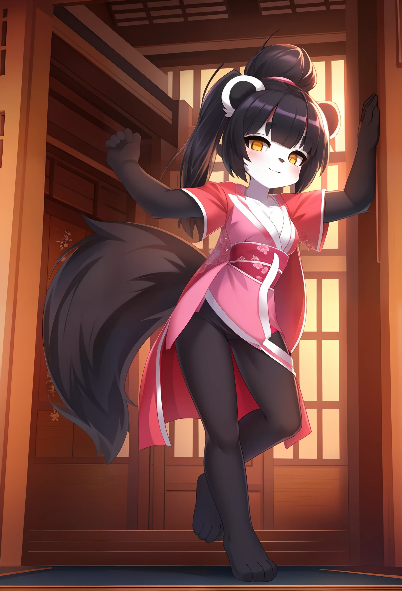 Pink kimono, close clothes,