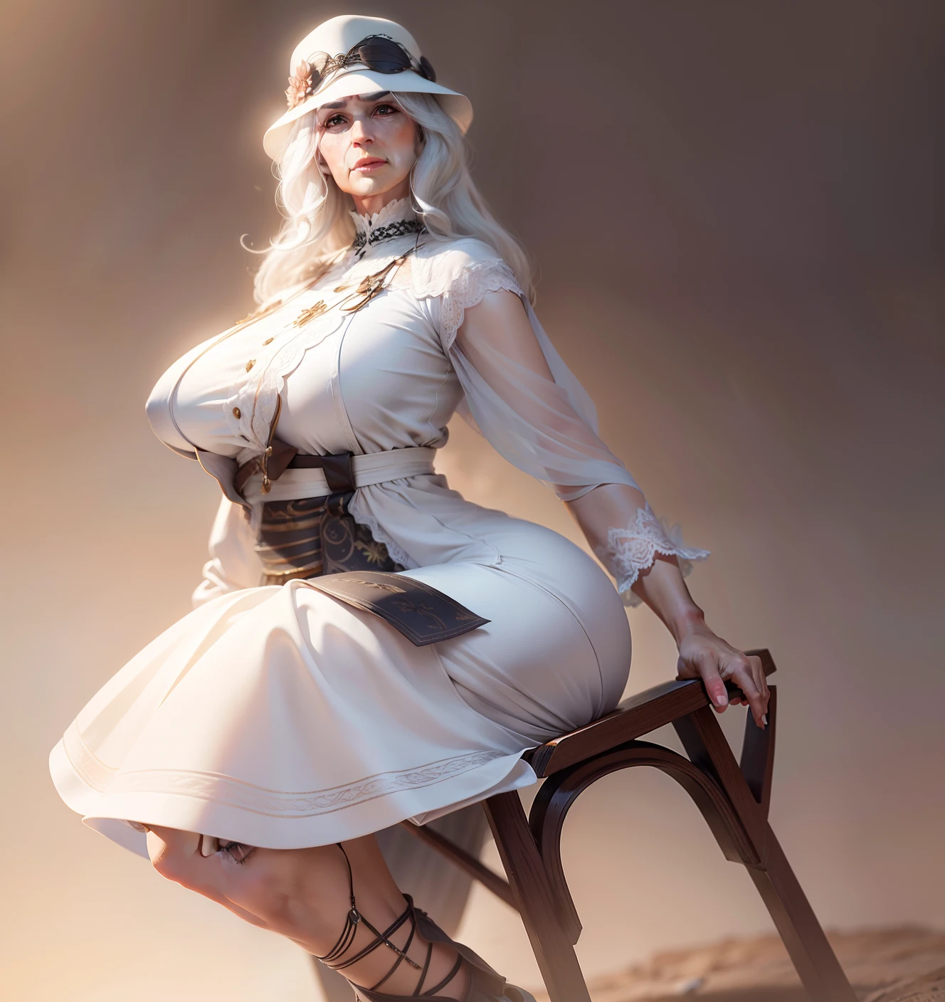 Keep realistic face,mature lady,white hairs,quality,4k,8k,high-resolution,masterpiece:1.2),ultra-detailed,(realistic,photorealistic,photo-realistic:1.37