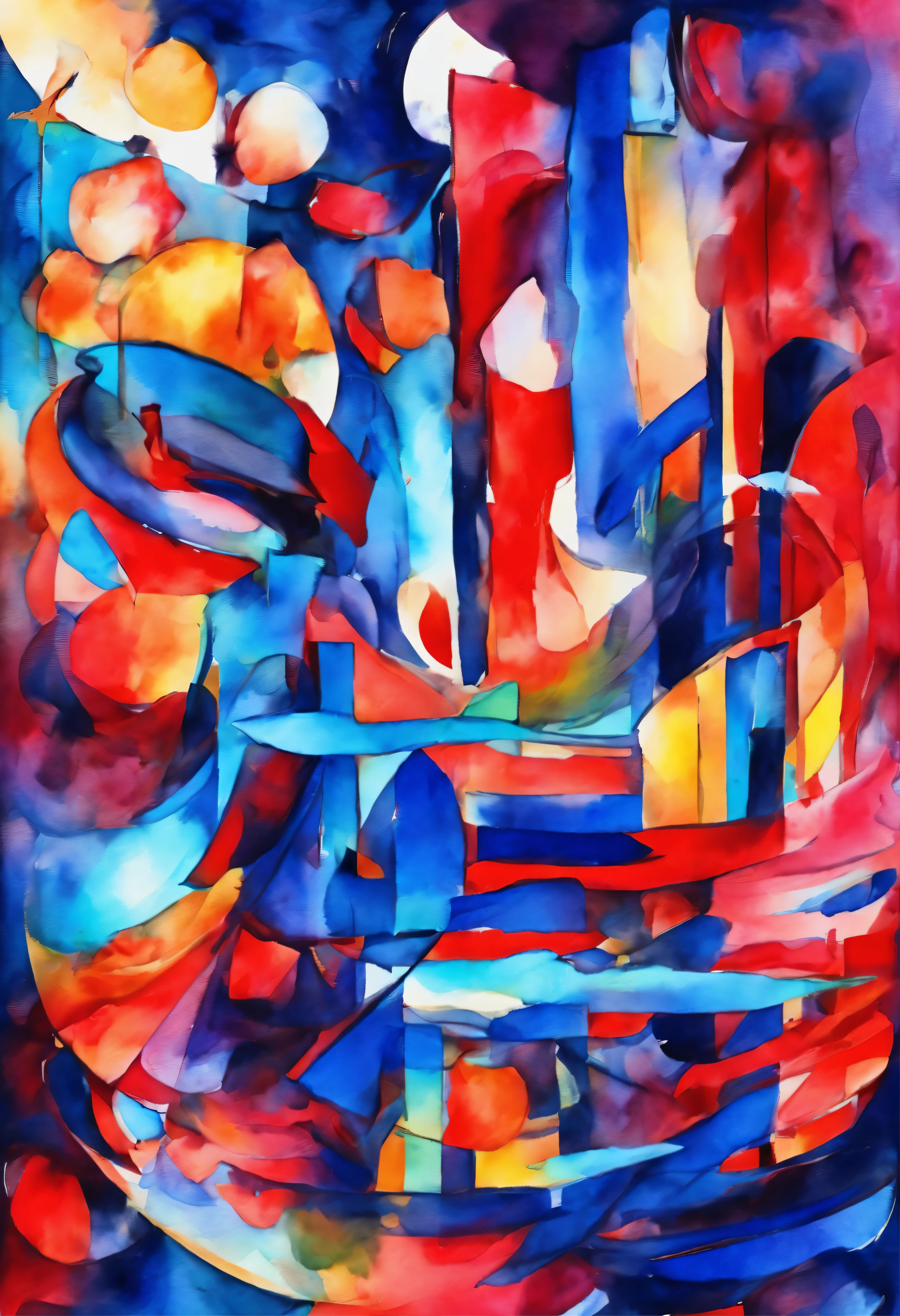3D watercolor summary,background dark,High resolution,High quality,colourfull,vert,rouge,bleu