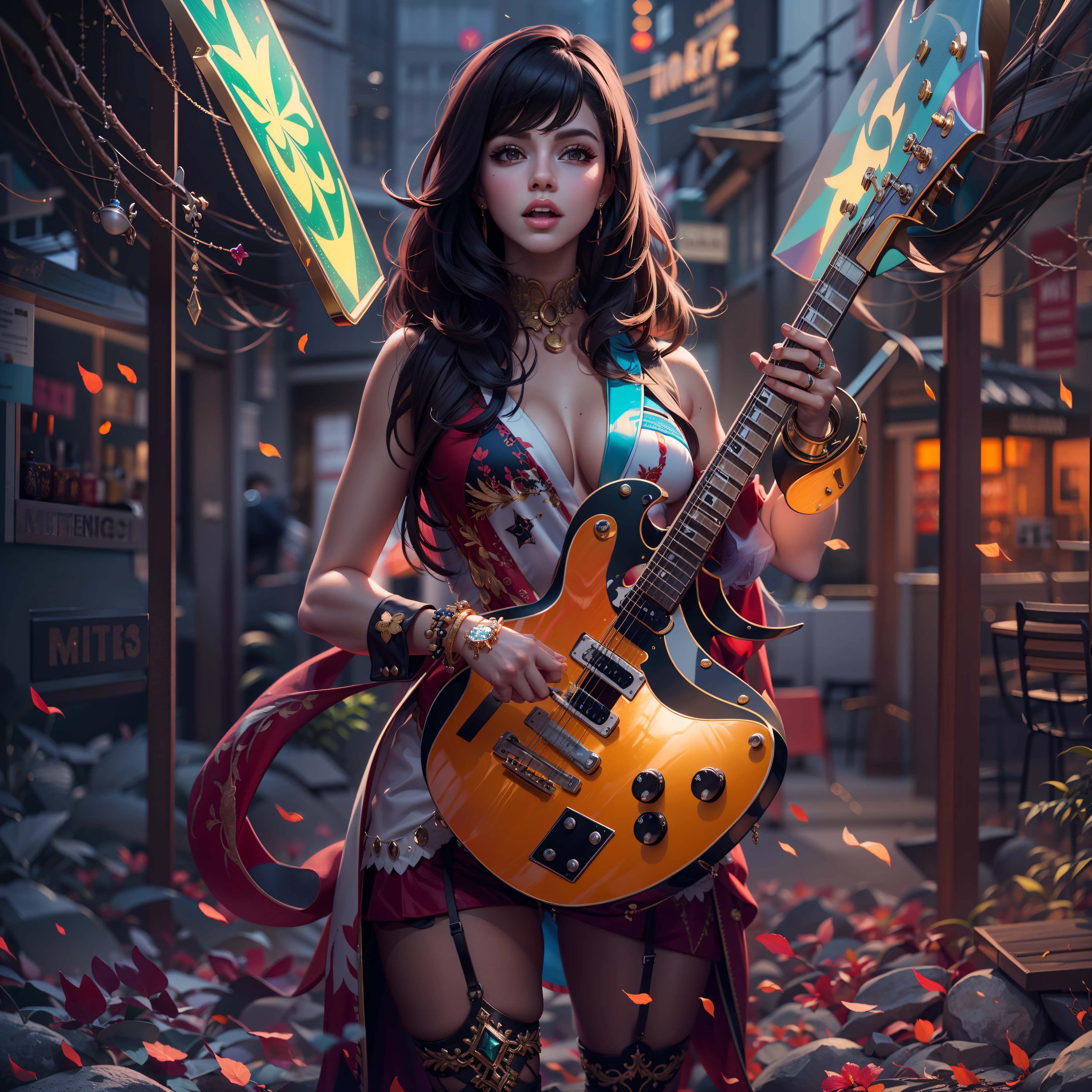 matrix Masterpiece epic girl Diva Urban deep path Jinx play handled guitar optimal sunLight meticulously intricate luminescence volumetric lightning contrast ultra_high_resolution ultra pro-Photorealistic ultra_high_quality ultra_sharpness focus accurate max perfection reflex graduated reflection extreme improved Octane-rendered opengl-shaders glsl-shader UHD XT3 64K 32K 16K 8K DSLR HDR UnrealEngine5 romm rgb pbr ombre analogique color-coded shading 3DCG fxaa global illumination cgi vfx sfx fkaa txaa rtx ssao post-processing post-production cell-shading tone-mapping augmented Divine female synthetic headgear glass transparent "singning" micro mercury gold sundrop contre-jours "Heavy Metal" scene music floraison Will-o'-the-wisp cyberpunk Goddess "Selena Gomez" dazzling play guitar Cosplay decorated Cowgirl USA flag Fancy Vivid Yellow jukebox Symmetrical Athletic Hairstyle Dreads bangs extatique Tamned Skin gorgeous sensual Effects Cheekbones Embarrassed redderer eye-liner saphirs saturate ultra_beautiful_eyes dark black pupils brown iris lazulis turquoise mouth open tongue teeth obvious smiles howling Floating Jacket Eccentric Cape onyx Shoulders-Off Shirt Lace Clavicles White Papillotes embroidered breasts huge falling sideboob satin corsait red thick leather felt skirt matching ample swinging spinel navel waist reveal belt-chastity heart diamond padlock silver agate pubis bristles scarlet pubis-hairy indigo silk snap garters thighs legs boots, dancer nickel guitar fire fleuraison bees tin incandescentes CGSCOSITY tattoo Cristallines hearth rubis invoque monster bee (EOS R6 135mm 1/1250s f/2.8 ISO400) blastflashlight flash blow glow opale straight guitar case heavy chrome flat rune lava bands glyphes Tourmaline plasma chef-d' equirectangular 360 background beholder chaos strange population Earth outdoor mirror engravings handcuff Bruce_Weber girls sex "luis Royo" naked nsfw varied multi etc.