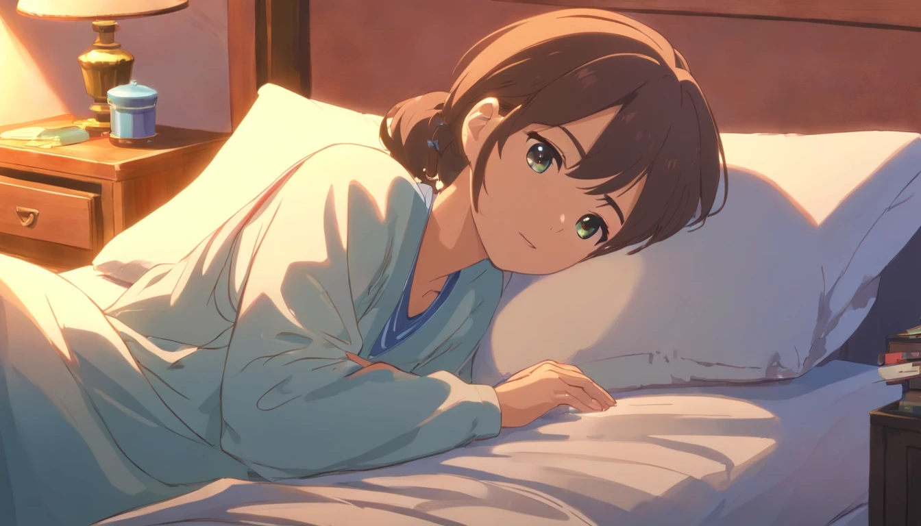 girl lying on the bed