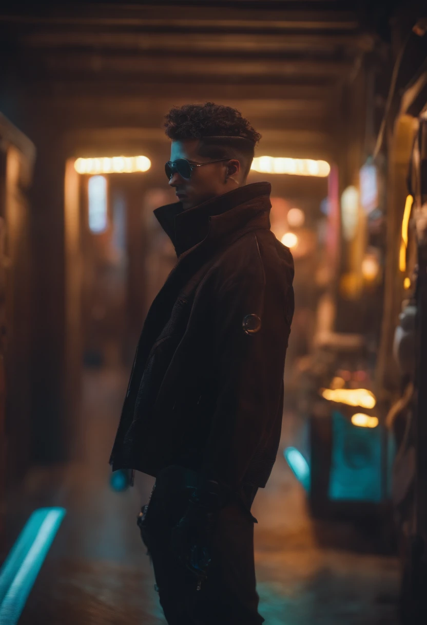 Mudar fundo cyberpunk bonito, Rosto realista, 8k, ultra realistic