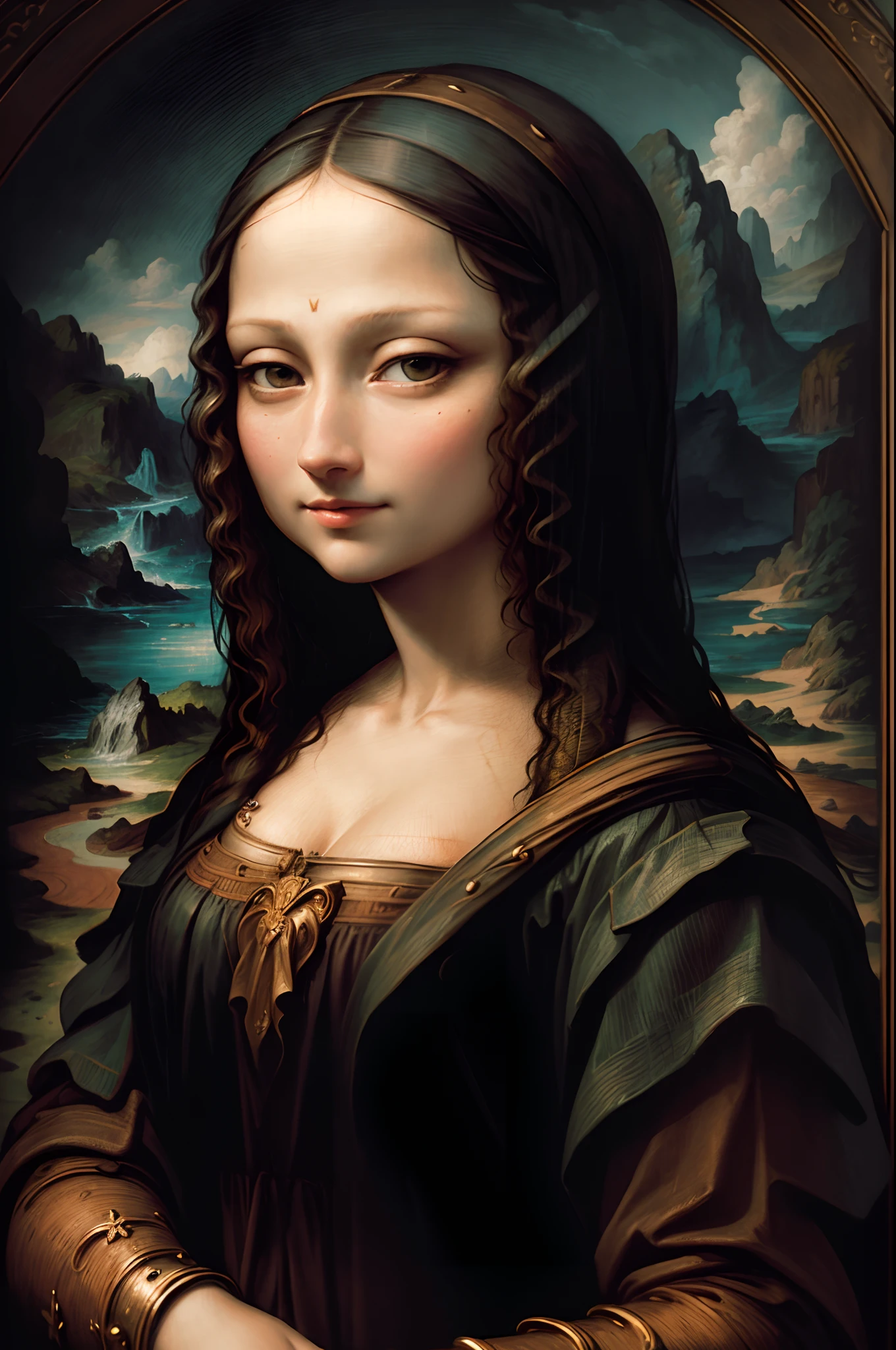 A Sexy huge tits Mona Lisa, Detailed And Intrincicated, HD