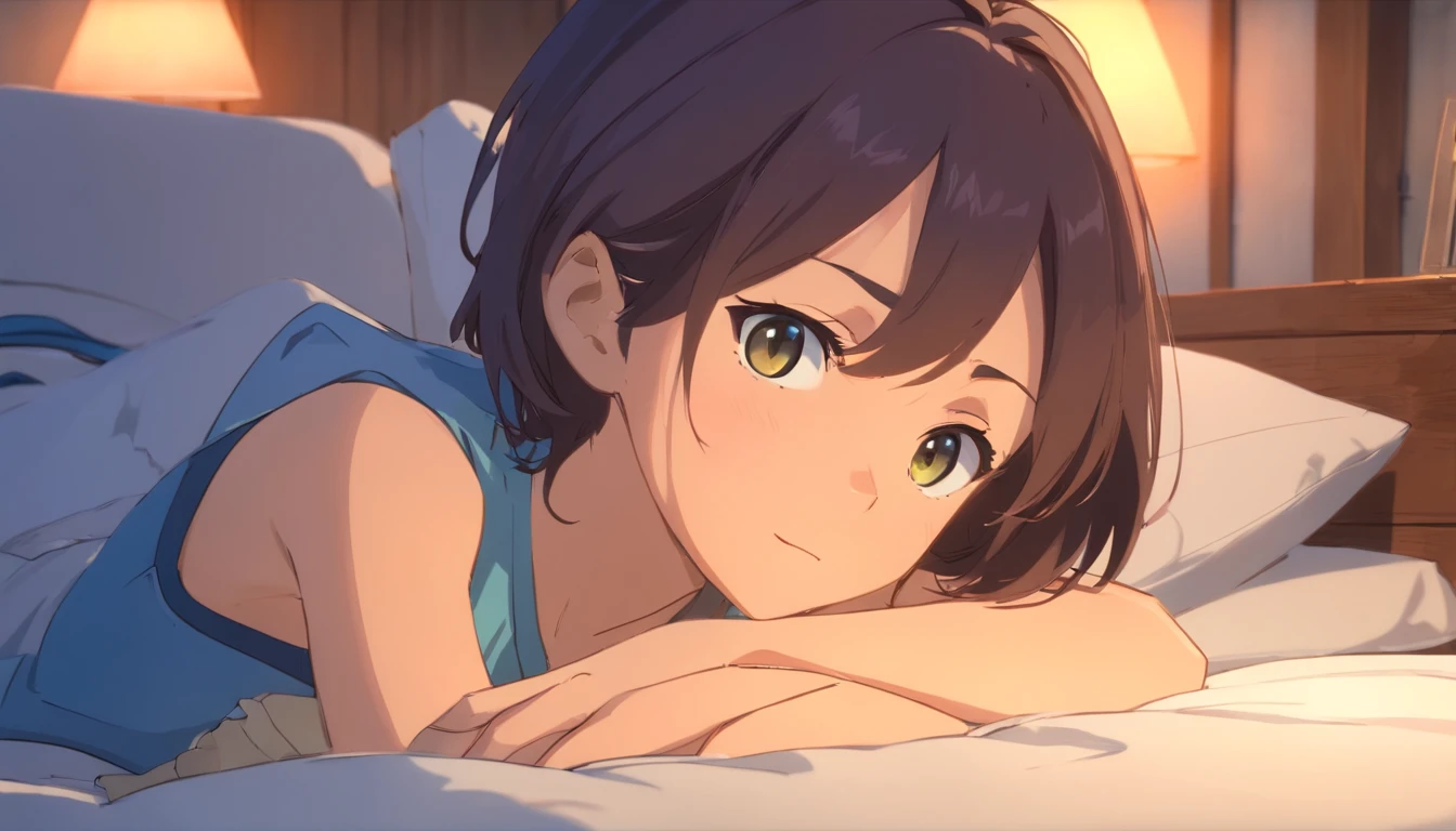 girl lying on the bed