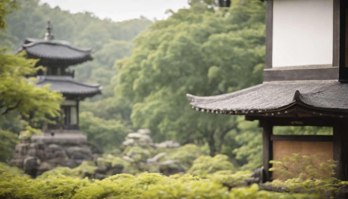 Summer morning,Refreshing breeze,Old temple of Japan