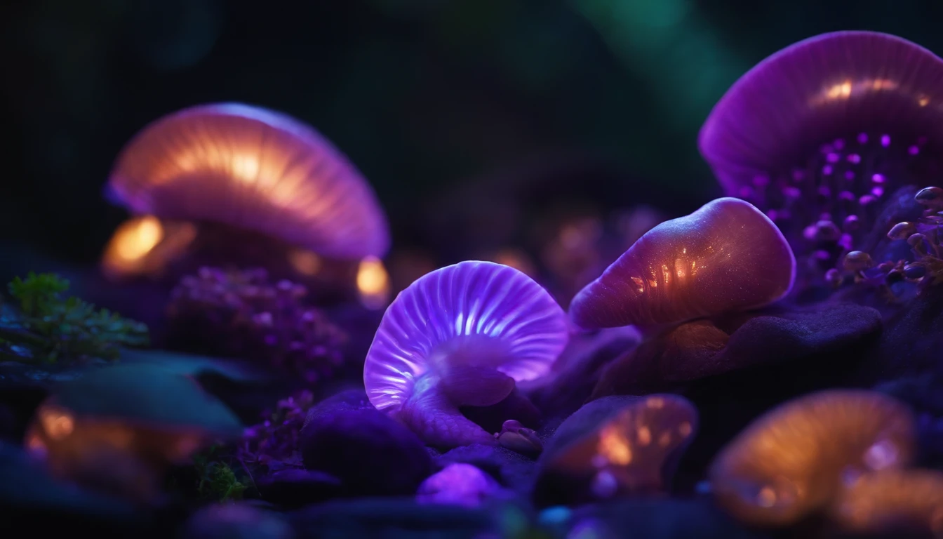 8k MOLLUSCS with lots of purple lights