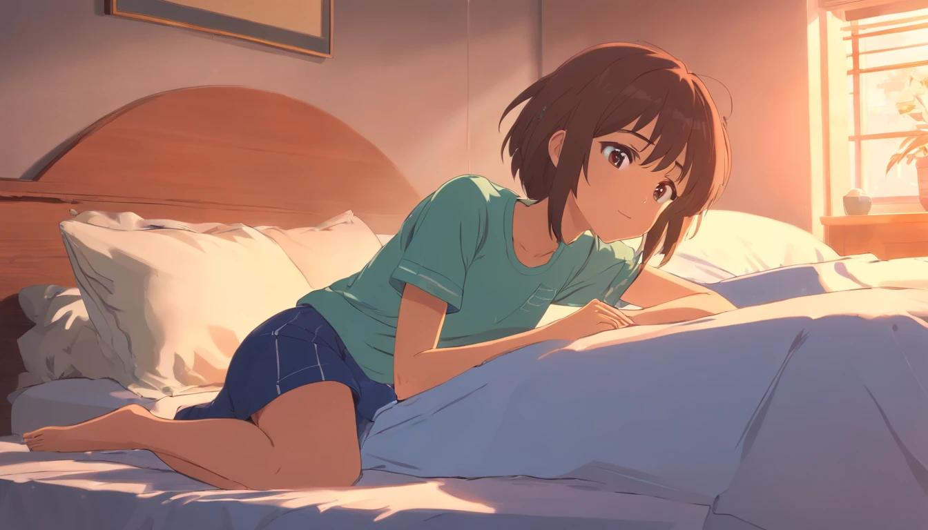 girl lying on the bed