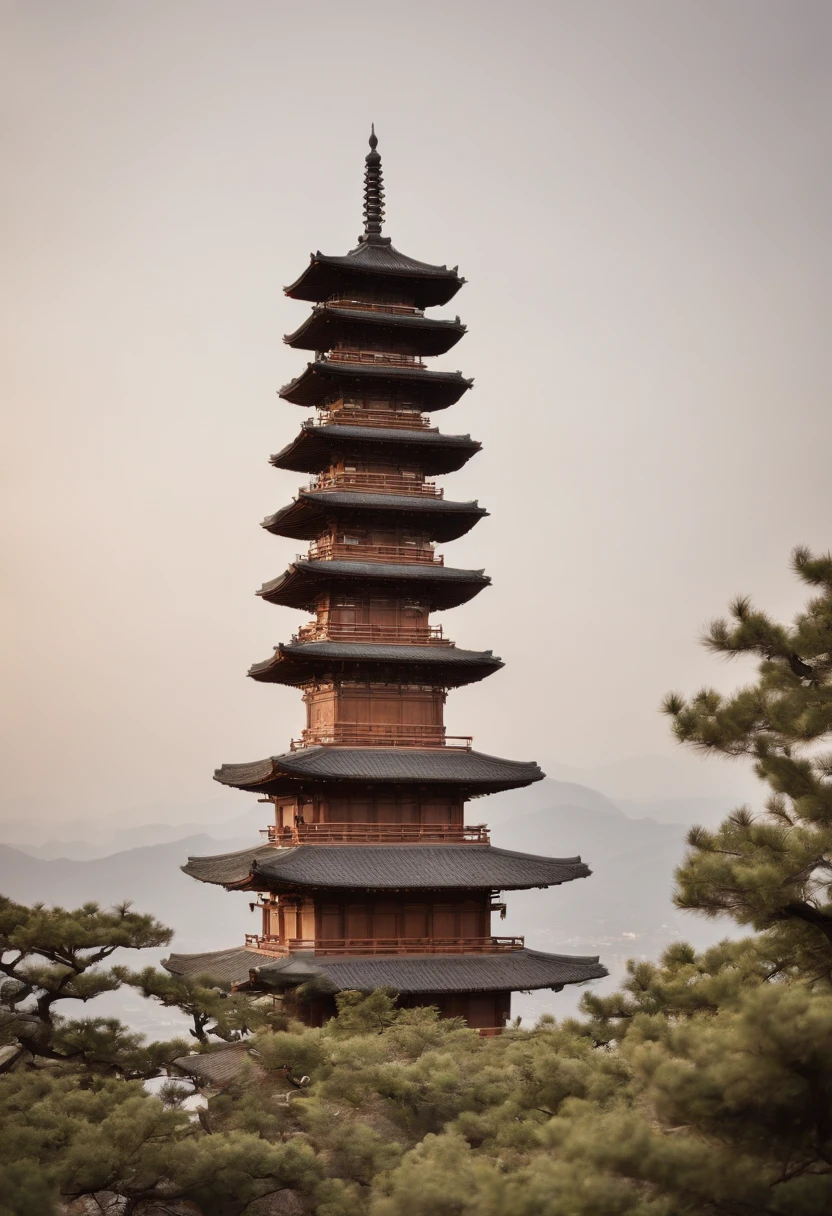 book cover design, with a picture of a pagoda on it, a portrait by Kanō Tan'yū, flickr, sōsaku hanga, creative book cover, japanese temples, ukiyo - e sculpture, chinese architecture, detailed book illustration, edo era, style of shoji kawamori, feng zhu |, edo, pagoda