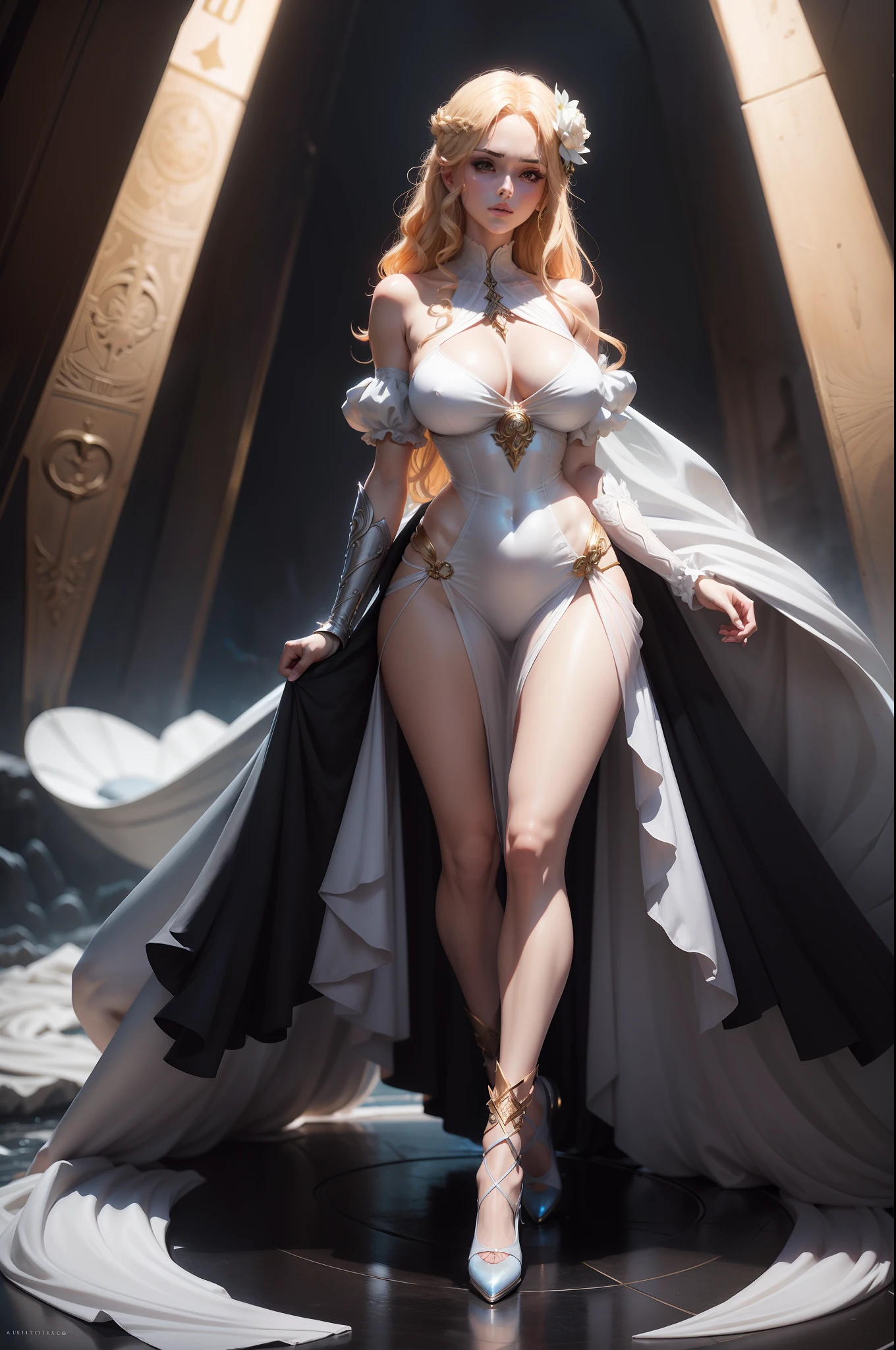 Aphrodite, greek mythology, one piece character, simetric body, full body, extremely detailed, cinematic lighting, high contrast, artstation, character concept art, hyper stylize, full see through clothes, sexualized, hyper ta