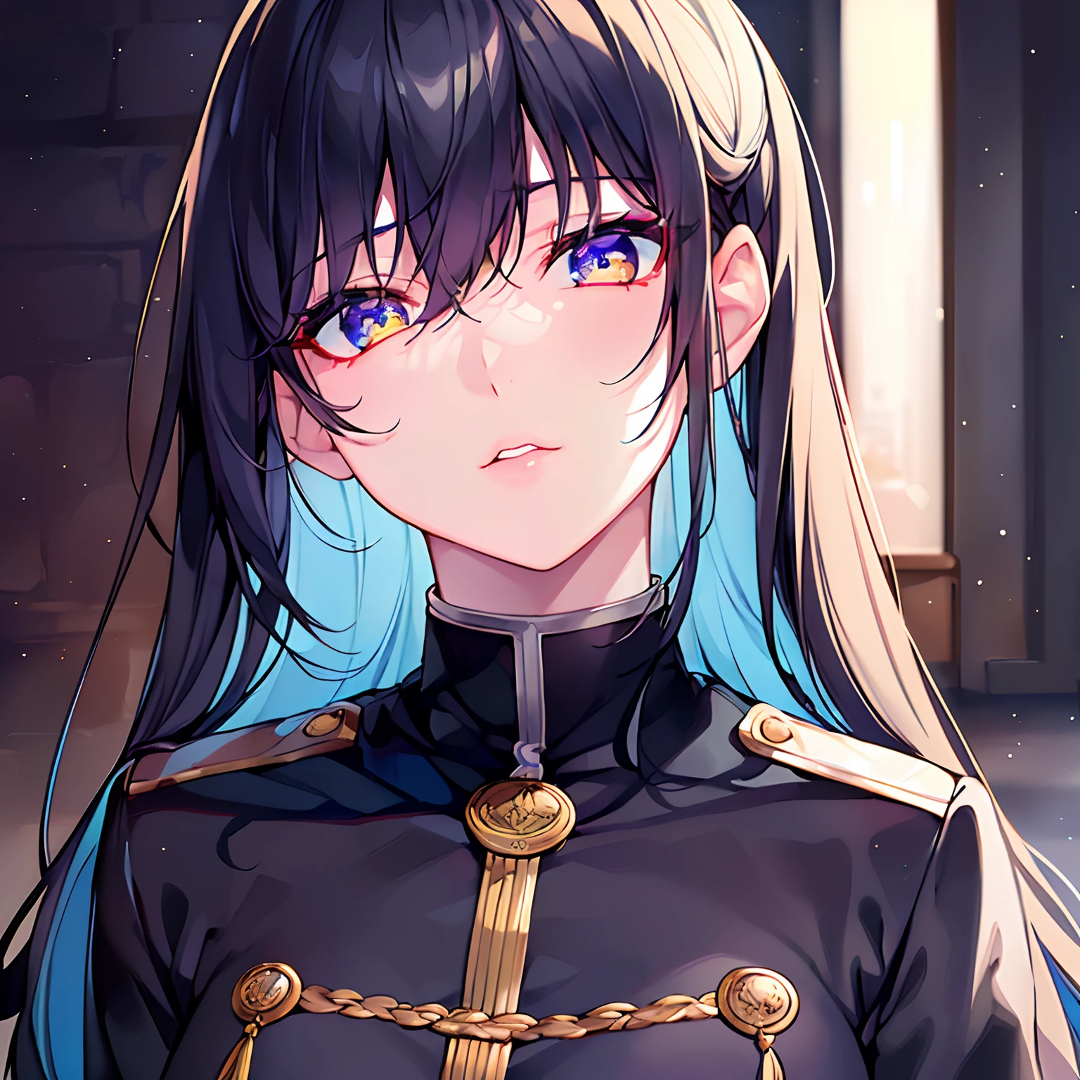 8K, Best Quality, 1girl, (skindentation), Night, (Dark), Clear Background Indoors, (People), Beautiful Bangs, Gorgeous,, (Clothing and Uniform:1.3),Soft Lighting, Attractive, Dark Room, (Mouth Closed:1.2, Beautiful Eyes, Detailed Eyes, Detailed Iris, Beautiful Lips, Beautiful Nose, Beautiful Face),(Primary Colors:1.5)