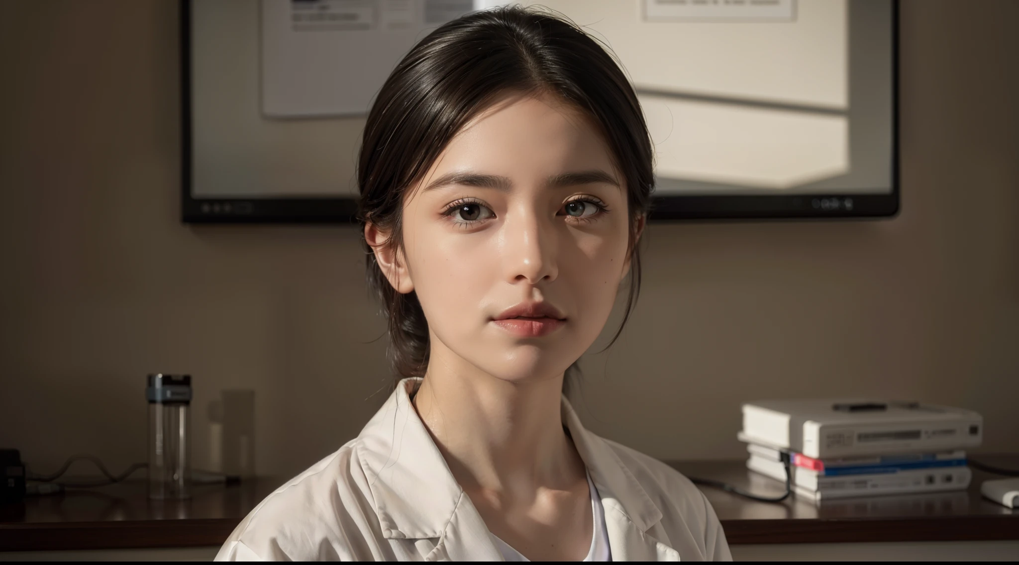 (best quality,4k,8k,highres,masterpiece:1.2),ultra-detailed,(realistic,photorealistic,photo-realistic:1.37),portrait,clinical pharmacology,doctor,stethoscope,white coat,serious expression,medical tools,lab coat,professional,modern,well-lit room,sophisticated equipment,scientific research,precise instruments,confident posture,sharp focus,neutral background,vivid colors,subtle lighting