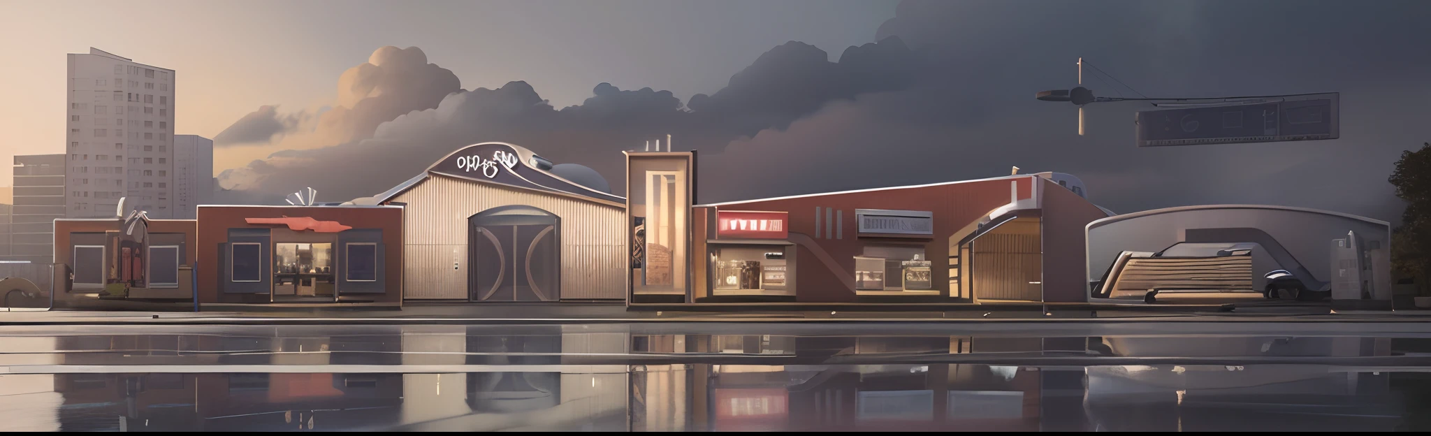 Create a realistic and highly realistic representation of a store in a modern glass format , Located in the city center. The picture should be very detailed and sharp, 1080p or up to 16k, Make sure you capture every detail realistically. The goal is to capture the essence of the brand and urban architecture in a stunning way digitally
