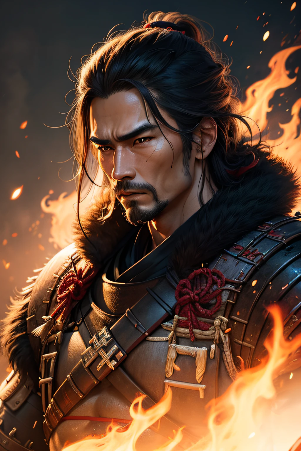 Realistic images of samurai like those in the movie The Last Samurai