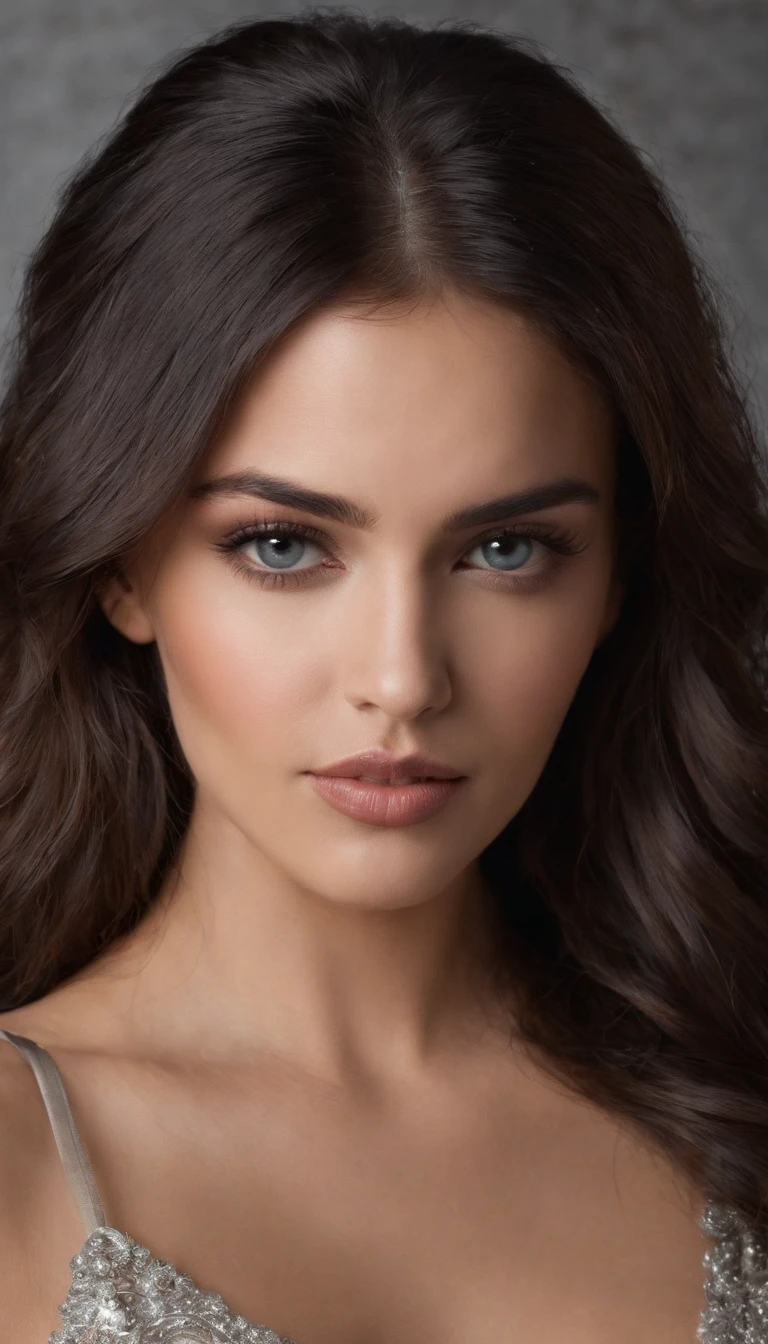 mujer morena sexy. latina. Cabello largo hasta la cintura tinturado entre negro y rubio. top escotado en vikini . cuerpo completo. con curvas definidas.ojos azules posando en un atardecer. Round, defined cheekbones.labios carnosos. cejas gruesas y definidas