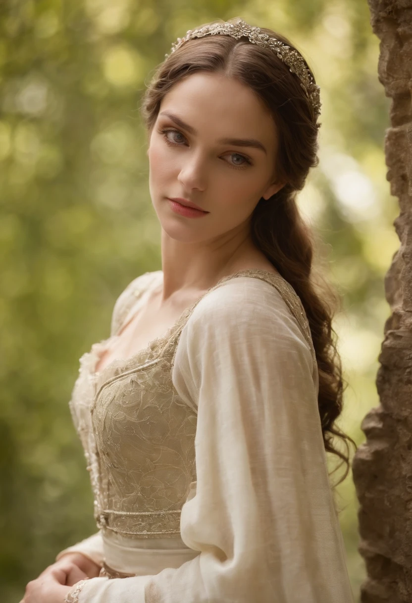 (((uma ferida avermelhada profunda atravessa sua bochecha esquerda))) tez justa, mulher em torno de 19 anos, cabelos brancos naturais, olhos verdes distintos, vestindo kohl, slender and graceful, Beautiful, luz de velas em um ambiente medieval, Ultra sharp focus, tiro realista, roupas femininas medievais, cores tetradicas (cicatriz:1.4)