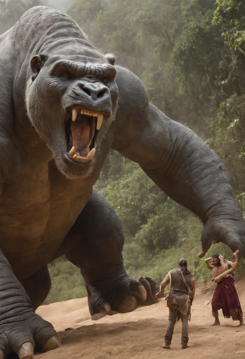 Davi lutando contra Golias, Davi derrotando o gigante, Davi com uma pedra, pedra batendo no gigante, Imagem HD