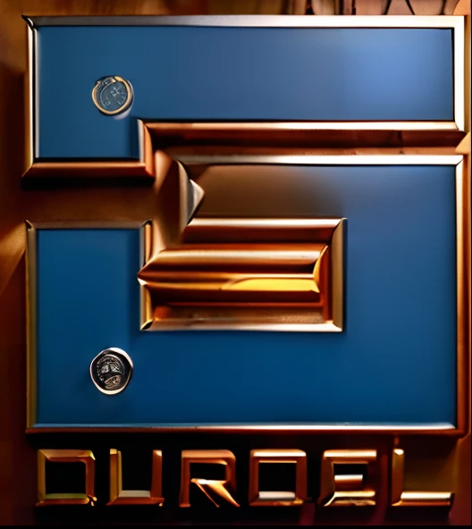 Crie um logotipo 3D impressionante com metal escovado em um tom vibrante de azul. O logotipo deve ser definido contra um fundo preto elegante, aumentando seu impacto visual. Certifique-se de que a textura do metal seja convincentemente realista, with subtle reflections that give it depth and brightness. This logo should exude a sense of sophistication and modernity, tornando-o uma escolha perfeita para uma marca premium.