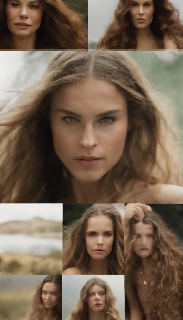 Una hermosa, atractivo, dulce, Blanco, Caucasian, girl with long, trenzado, cabello negro, Manos precisas, desnuda, Cuerpo entero, his face turned to you, parada piernas separadas, se ven sus senos, se ve su vagina Muchos detalles.