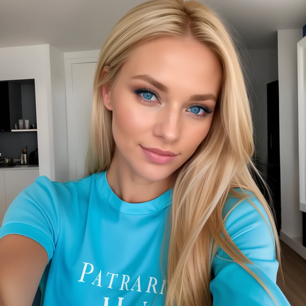 Blonde Frau mit blauen Augen, Smileing, Selfie, zu Hause ohne Make-up, Sexy Pyjama, Dunkelkammer, Bei Nacht, Lara Stein, Alexandra Waliszewska, schulterlanges blondinen haare, Most beautiful woman in the world, beautiful look, Perfektes Detail, Victoria's Secret-Modell, blonde haare blaue augen, Keine Nahaufnahme, blonde Haare und blaue Augen, lange blonde Haare und blaue Augen, ohne Augenbrauen