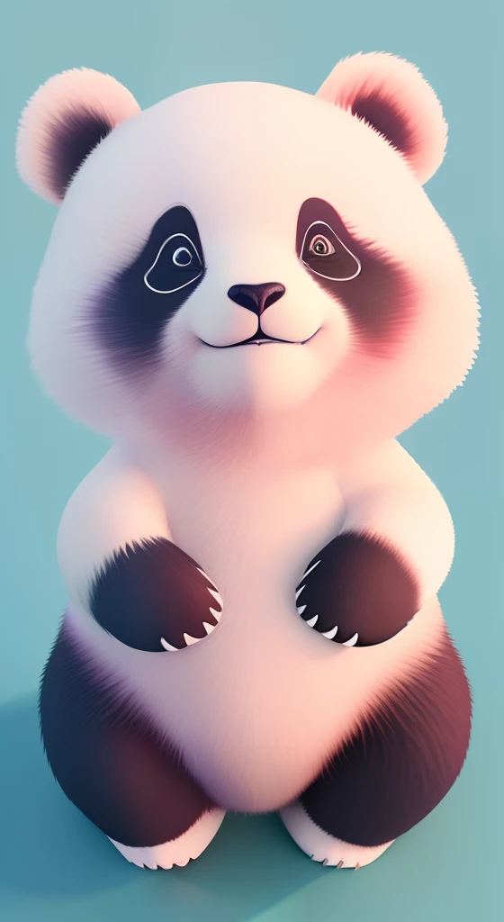 Panda bear sitting on a blue surface with a toothbrush on its paws, painting digital adorable, bonito 3 d render, Panda bonito, arte digital detalhada bonito, bela arte digital, Pescador! c4d, panda, brinquedo bonito, Panda Panda Panda, arte detalhada bonito, Animal bonito, um panda gigante bonito, criatura fofa, arte fofa, soft 3D rendering