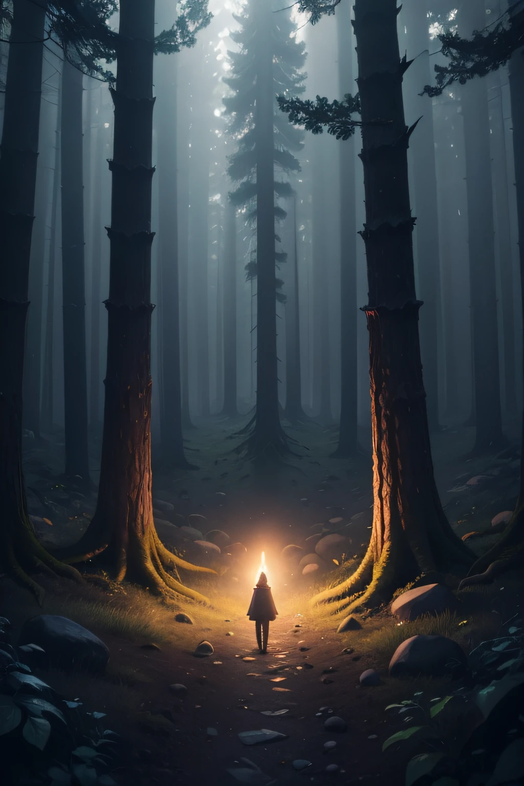 A virtual dark forest in the mind text "L A M"