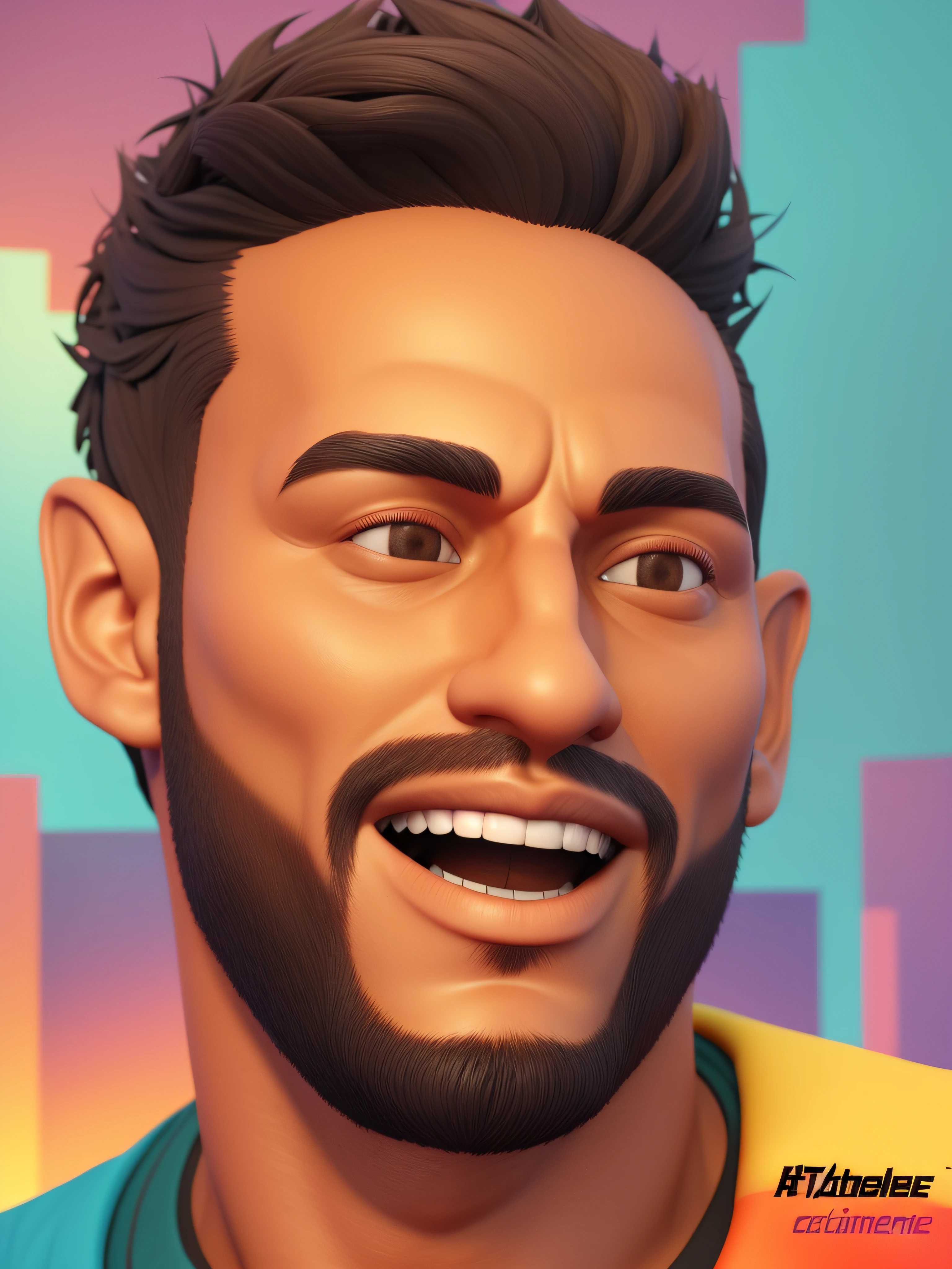 caricatura caricatura render 3D, Recursos extremamente exagerados, altamente detalhado, Arnold render, Arte de Zbrush por Gabriel Soares, instagram, art-station, 8k, cinemactic.