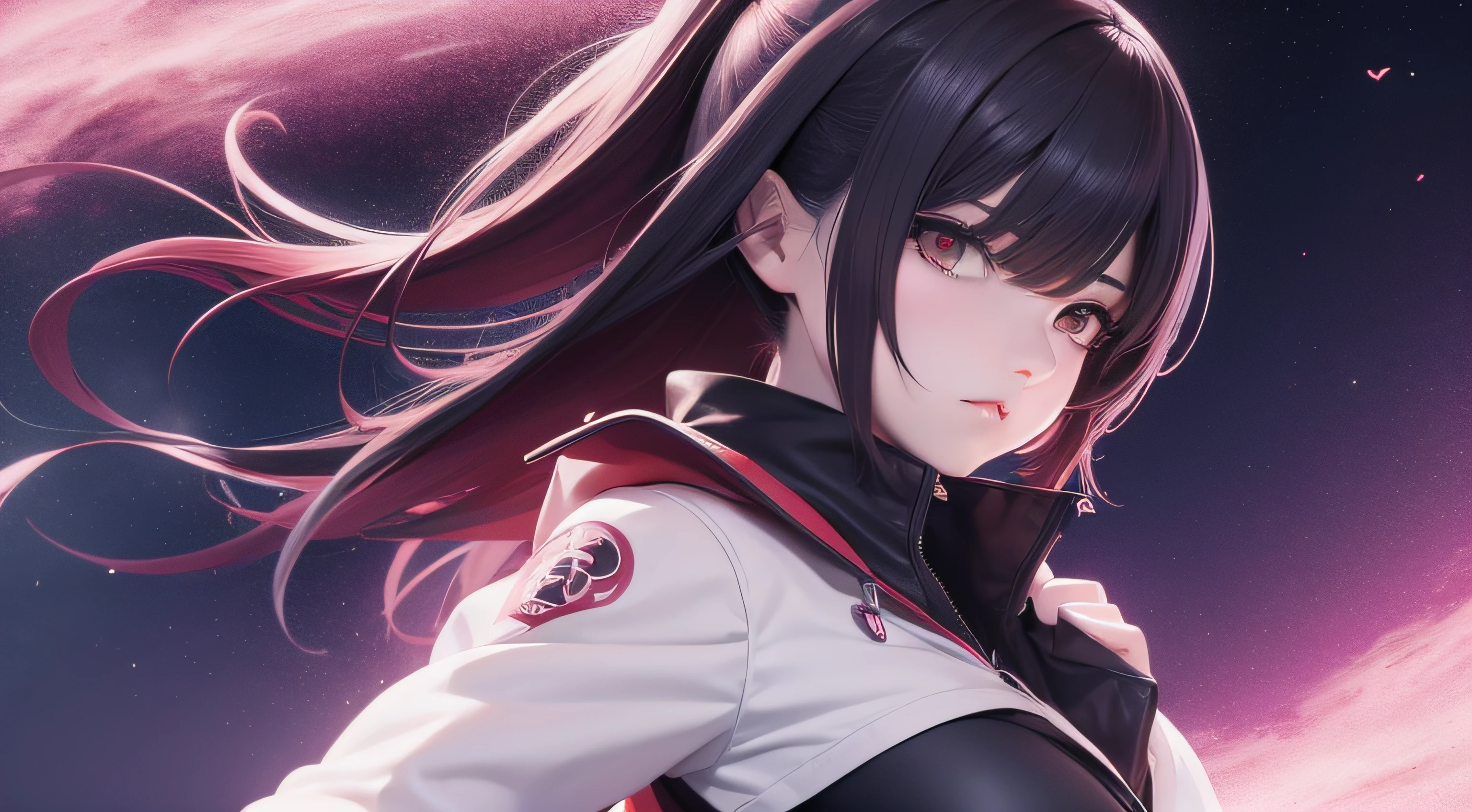 Girl heroine anime, Badass, uma jaqueta vermelha e branca, Estilo anime 4K, 4k anime wallpapers, 4k anime wallpapers, papel de parede anime 4k, arte de anime digital detalhada, Melhor Anime 4K Konachan Wallpaper, Anime Art Wallpaper 4K, Anime Art Wallpaper 4K, Anime Art Wallpaper 8K, night core, menina anime retrato, Estilo anime. 8k