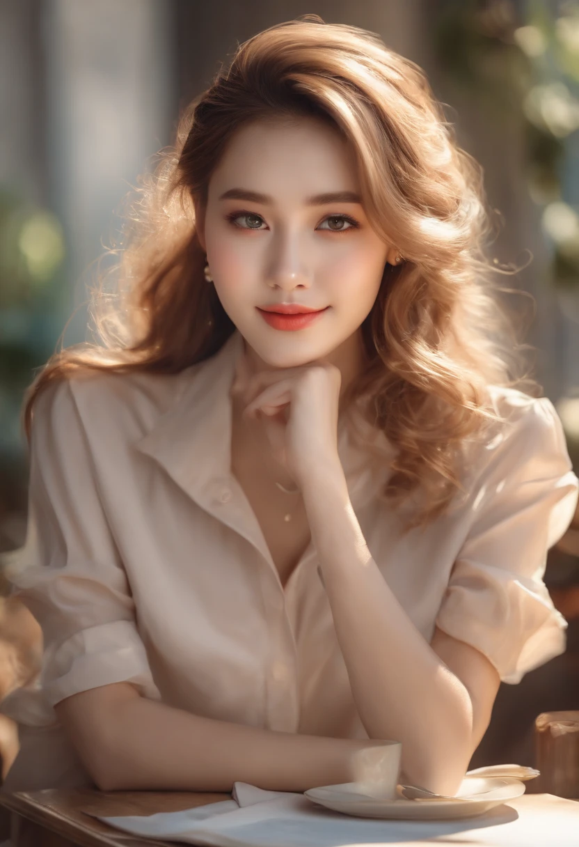 (high quality,4k,8k,highres,masterpiece:1.2),ultra-detailed,(realistic,photorealistic,photo-realistic:1.37),portraits,beautiful detailed eyes,beautiful detailed lips,long hair,uniform, 16 years old girls,girl with long hair in casual dress sitting on a coffee shop, gesture,Mare,professional,vibrant colors,soft lighting,subtle shadows,messy bun,hair strands,buttoned-up shirt,pleated skirt,light breeze,stunning graceful posture,confident expressions,expressive eyes,curvy eyelashes,subtle blushing,sparkling highlights,sharp details,soft skin,precise shading,luminous atmosphere,dynamic composition,realistic rendering,sublime artwork, small rounded eyes, Chinese teen, glossy pink lips, alluring cute smile, show crossed legs, k pop looks